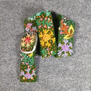 Jenny Krauss Embroidered Belt Women Size Medium Wool Floral Boho Festival